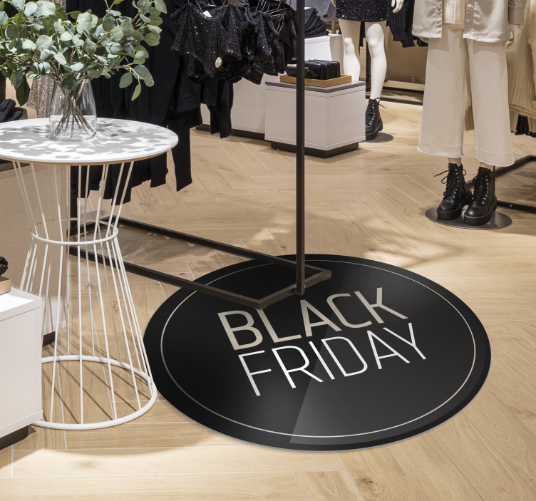 Alfombra vinilo redonda elegante Black Friday - TenVinilo