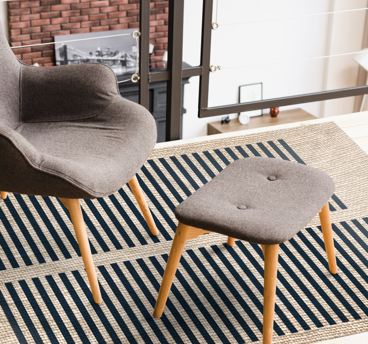 Alfombra vinílica salón patrón de rayas beige - TenVinilo