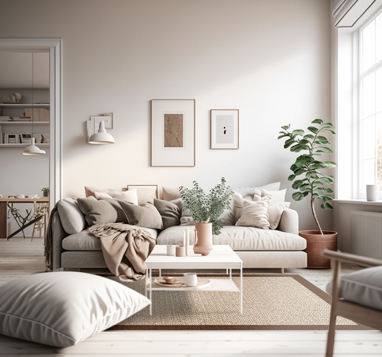 Alfombra vinilo textura efecto tejido beige - TenVinilo