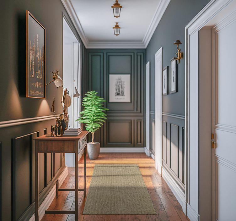 Alfombra vinilo moderna tejido monocolor beige - TenVinilo