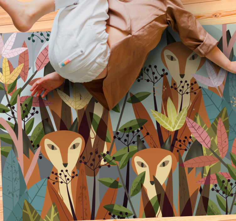 Alfombra vinílica animales arte de la fauna del bosque - TenVinilo