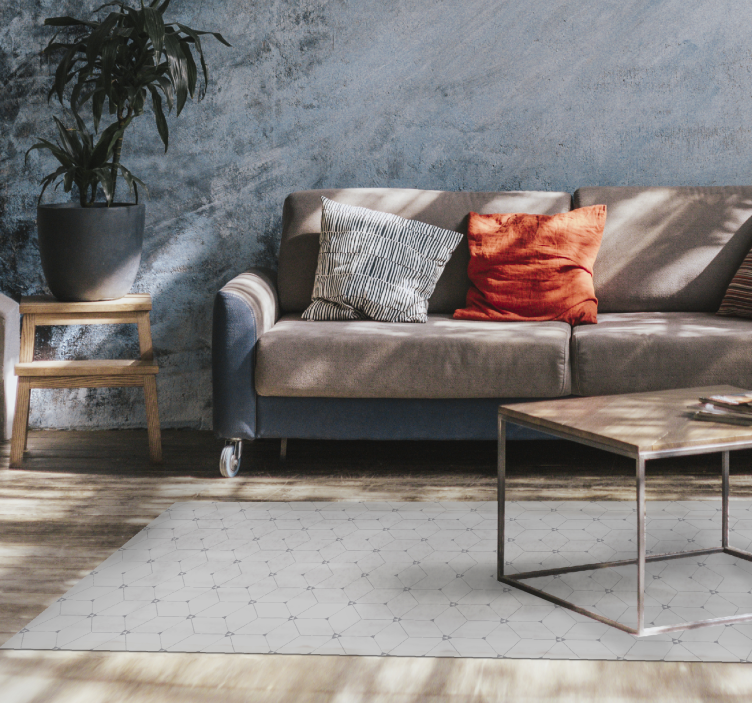 Alfombra vinílica hidráulica patrón de mosaico geométrico - TenVinilo