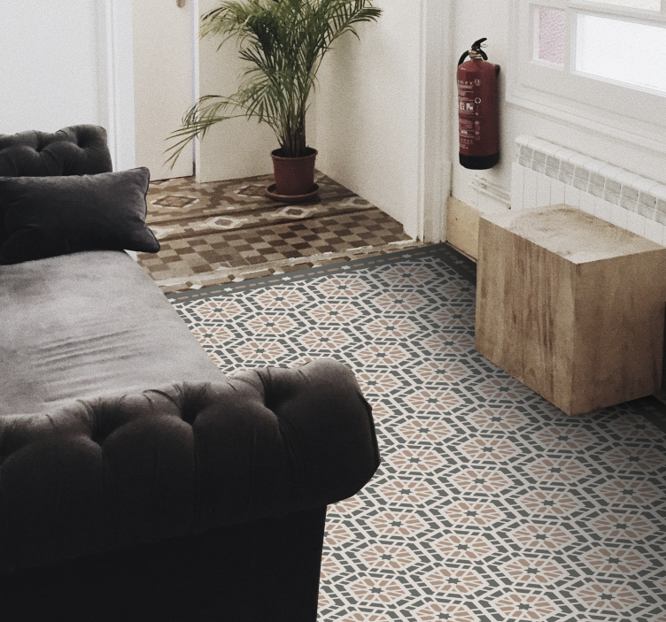 Alfombra vinílica hidráulica patrón gótico portugués - TenVinilo