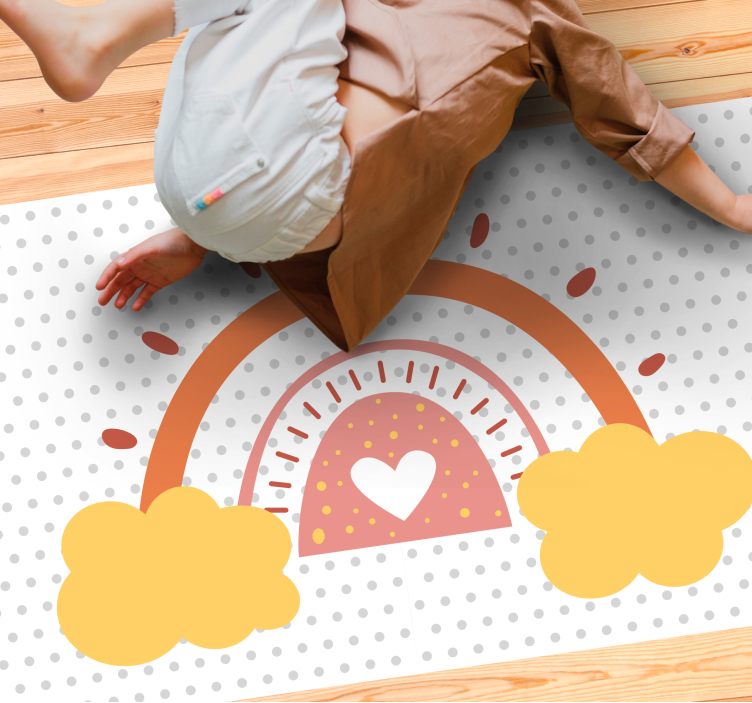 Alfombra vinílica bebé paisaje de nubes arcoiris - TenVinilo