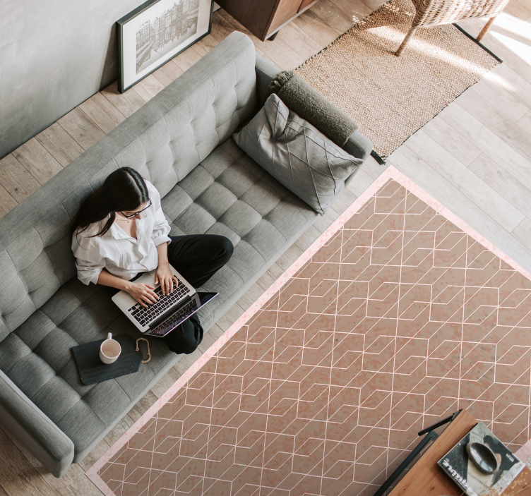 Alfombra de vinilo geométrica 3d con diamantes - TenVinilo