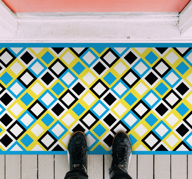 Alfombra de vinilo Patrón colores cuadrados - TenVinilo