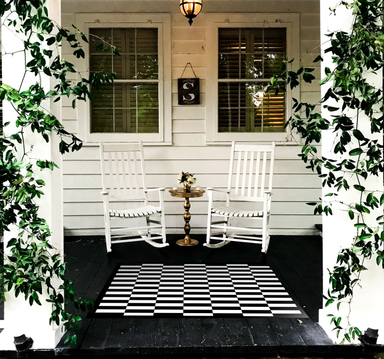 Alfombra de vinilo Rayas de ilusión óptica - TenVinilo