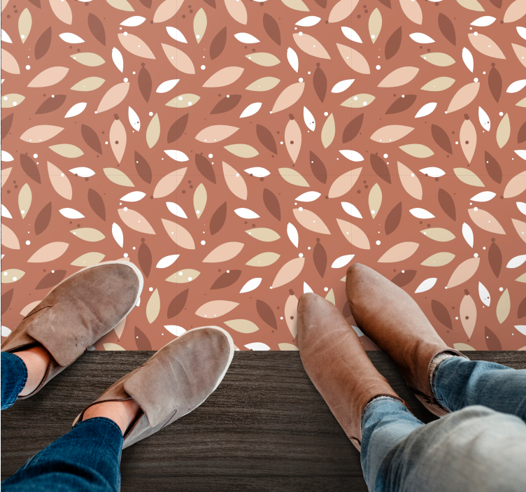 Alfombra vinílica flores patrón de hojas - TenVinilo