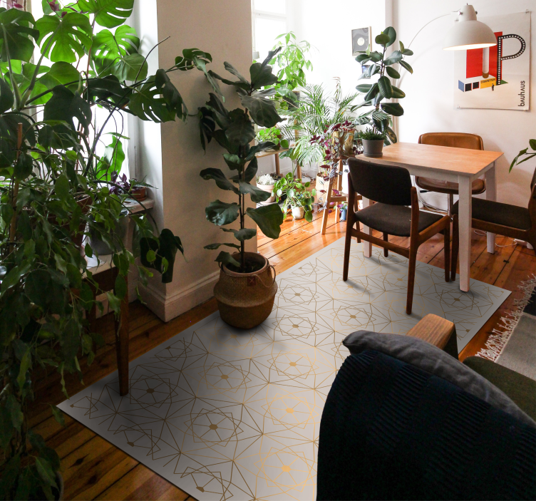 Alfombra vinílica geométrica patrón abstracto de líneas - TenVinilo