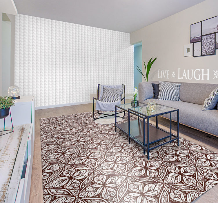 Alfombras vinílica hidráulica azulejos marrones - TenVinilo