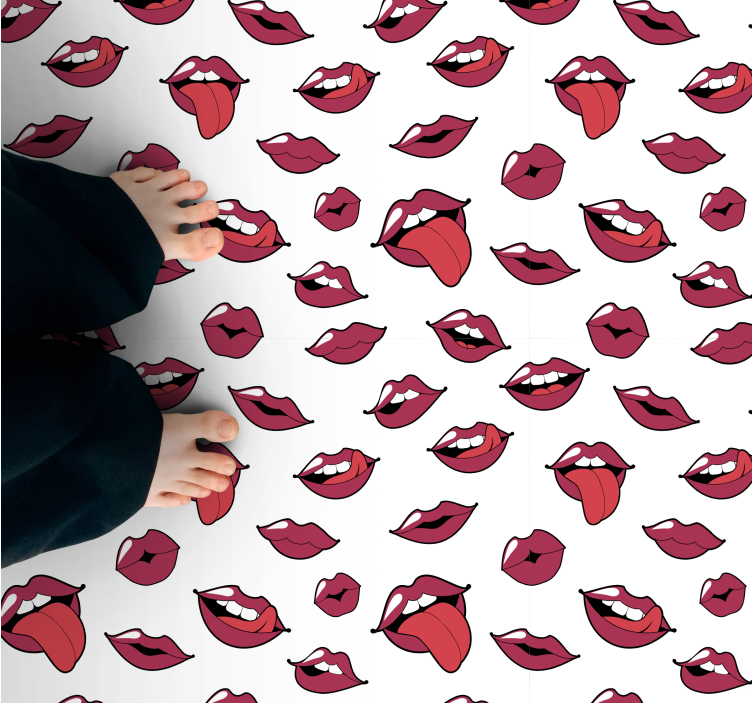 Alfombra vinílica juvenil labios del arte pop - TenVinilo