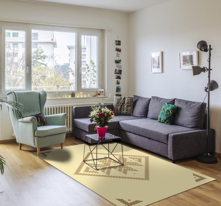 Alfombra vinilo marrón color tierra mapuche - TenVinilo