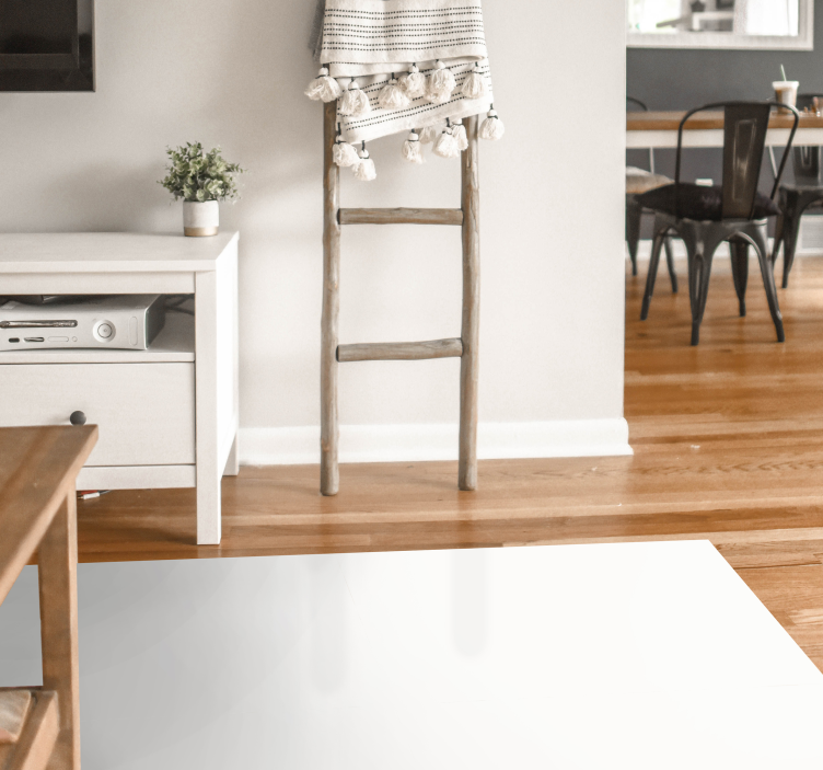 Alfombra vinilo salón moderna blanco liso - TenVinilo