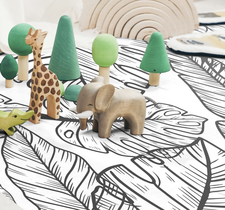 Alfombra vinílica naturaleza hojas monstera  - TenVinilo