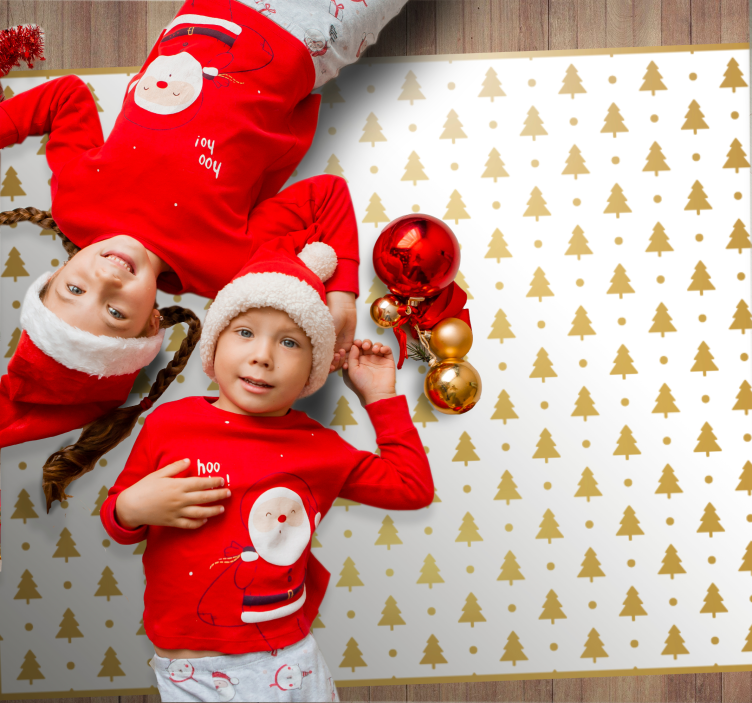 Alfombra vinílica navidad patrón de árbol festivo - TenVinilo