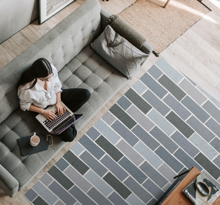 Alfombra vinílica nórdica ladrillos grises - TenVinilo