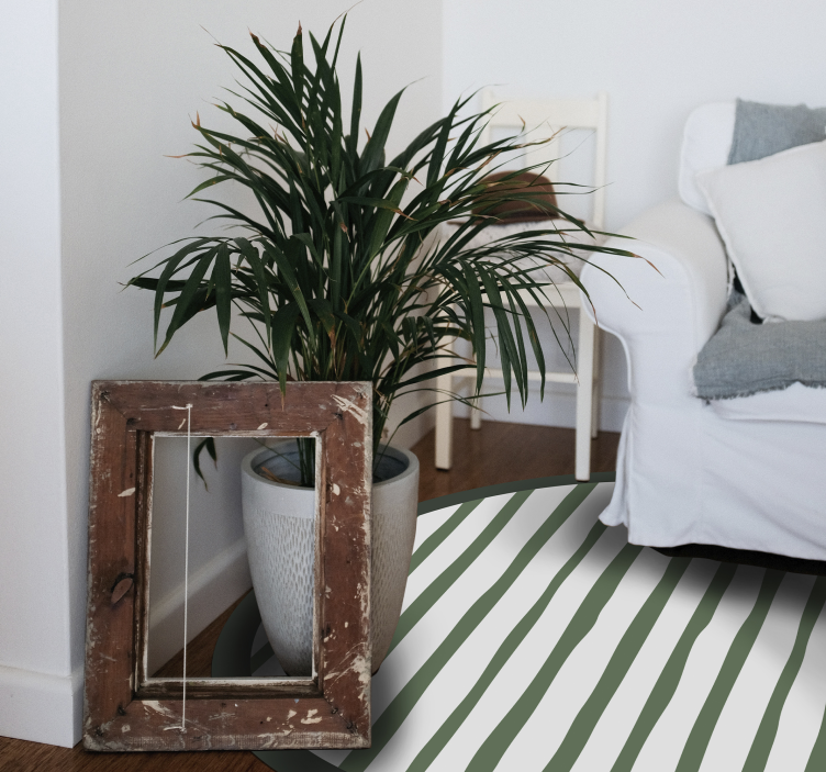 Alfombra vinílica nórdica rayas verde oscuro - TenVinilo