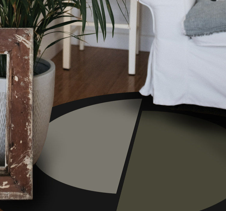 Alfombra vinílica nórdica semicírculos beige - TenVinilo