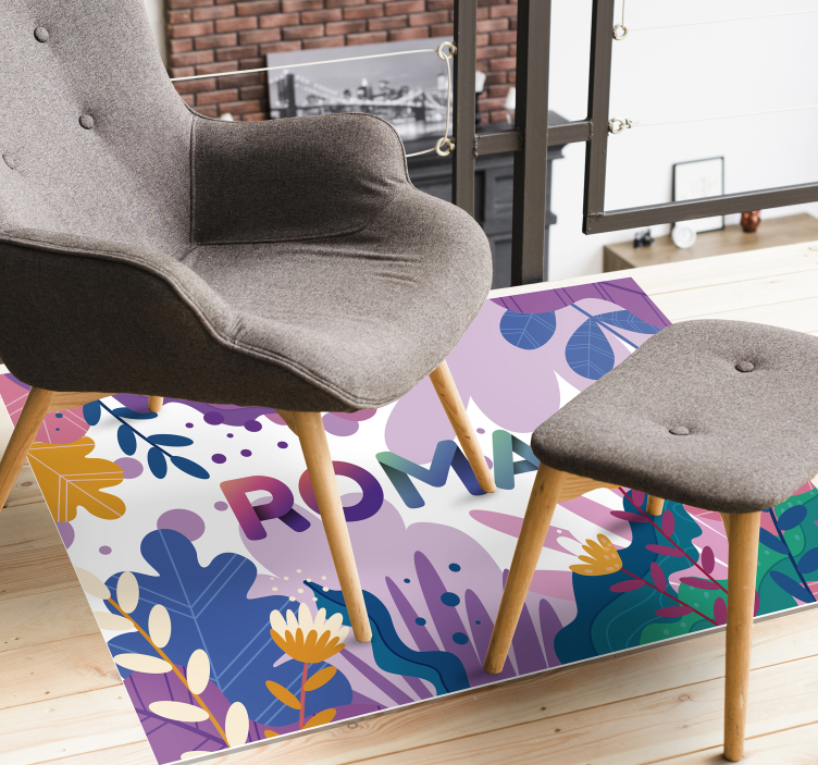 Alfombra vinílica personalizable botánico personalizado - TenVinilo