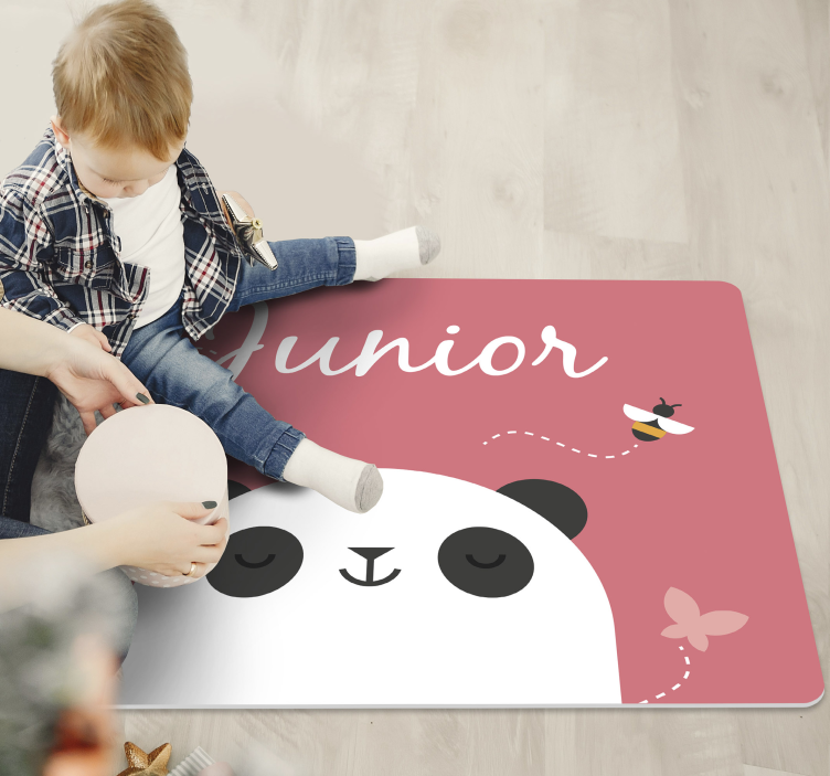 Alfombra vinílica personalizable panda personalizado - TenVinilo