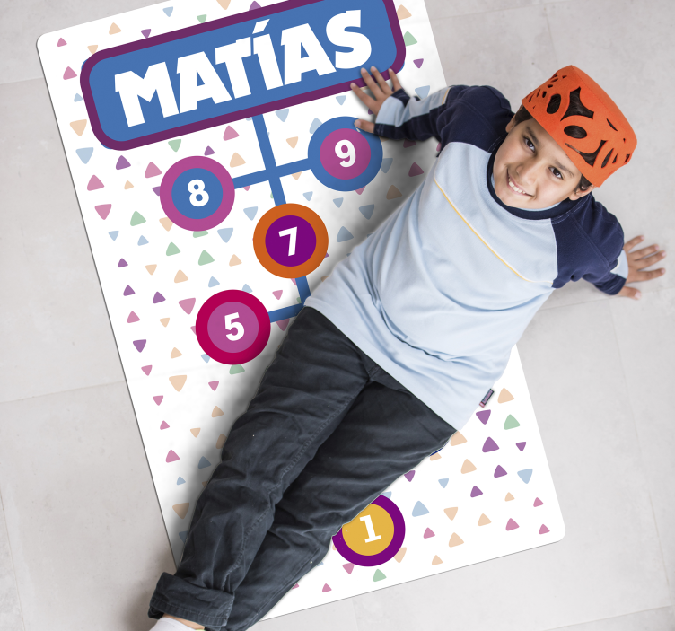 Alfombra vinílica personalizable rayuela personalizada - TenVinilo