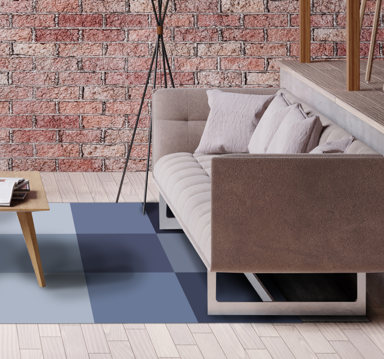 Alfombra de vinilo geométrica Sombra azul - TenVinilo