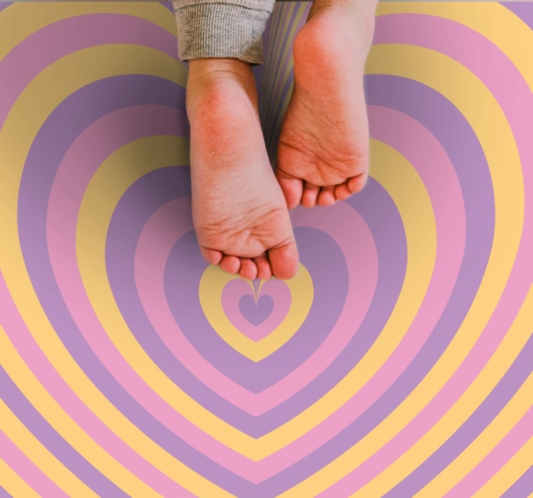 Alfombras vinílicas modernas Corazón maravilloso psicodélico - TenVinilo
