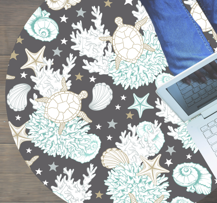 Aflombra vinílica animales Patrón de pequeñas tortugas - TenVinilo