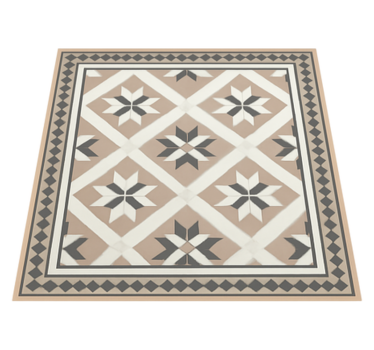 Alfombra vinílica hidráulica estilo marroquí beige - TenVinilo