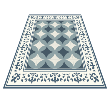 Alfombra vinílica hidráulica motivo azul y blanco - TenVinilo