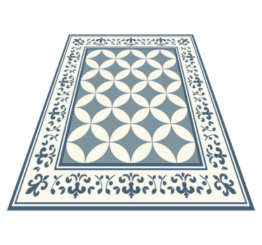 Alfombra vinílica comedor patrón de mosaico de cuatrifolio - TenVinilo