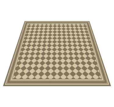 Alfombra vinílica comedor rejilla de diamante marrón - TenVinilo