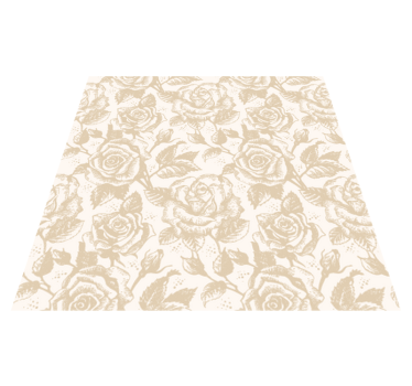 Alfombra vinílica comedor rosas vintage beige - TenVinilo
