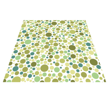 Alfombra vinílica comedor lunares verdes - TenVinilo
