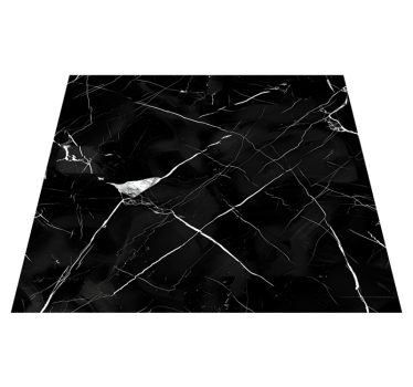 Alfombra vinílica comedor mármol negro para mesa - TenVinilo