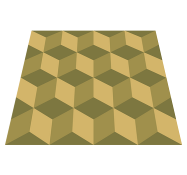 Alfombra vinílica comedor cubos 3d beige - TenVinilo