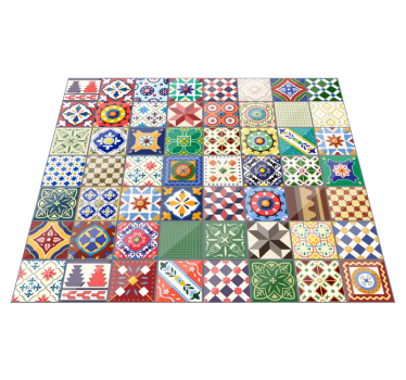 Alfombras vinílicas de azulejos colorido - TenVinilo