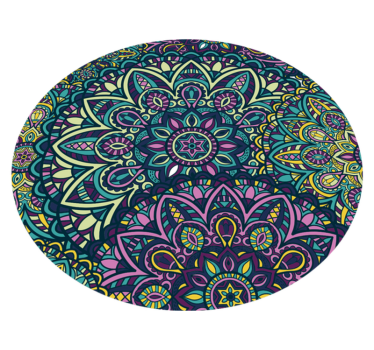 Alfombra pvc composicion mandalas redonda - TenVinilo