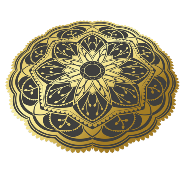 Alfombra pvc mandala floral efecto dorado - TenVinilo