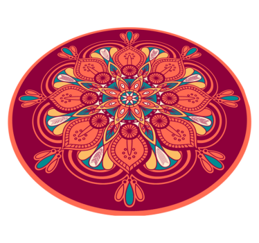 Alfombra pvc mandala floral estilo india - TenVinilo