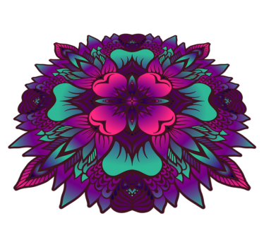 Alfombra pvc mandala floral lila y purpura - TenVinilo