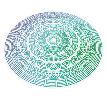 Alfombra vinílica redonda azul mandala - TenVinilo
