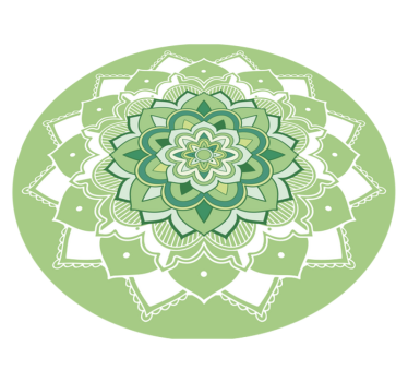 Alfombra de vinilo mandala floral verde - TenVinilo