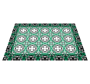 Alfombra de vinilo mosaico verde para salón - TenVinilo