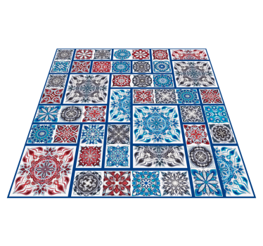 Alfombras de vinilo para oficina azulejo colorido - TenVinilo