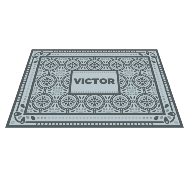 Alfombra de vinilo azulejo gris con nombre - TenVinilo