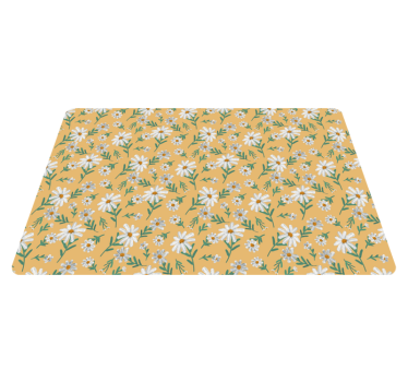 Alfombra de vinilo vintage flores amarillas y flores - TenVinilo