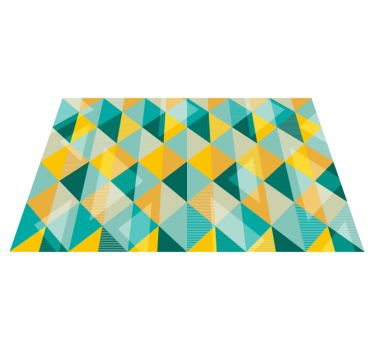 Alfombra vinílica comedor geométrica triángulos colores - TenVinilo