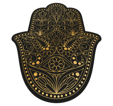 Alfombra vinílica mandala hamsa ornamental - TenVinilo