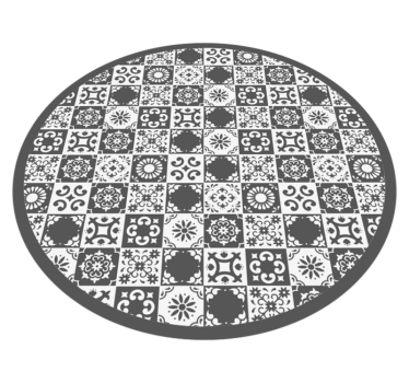 Alfombra de vinilo abstracta blanca y gris - TenVinilo